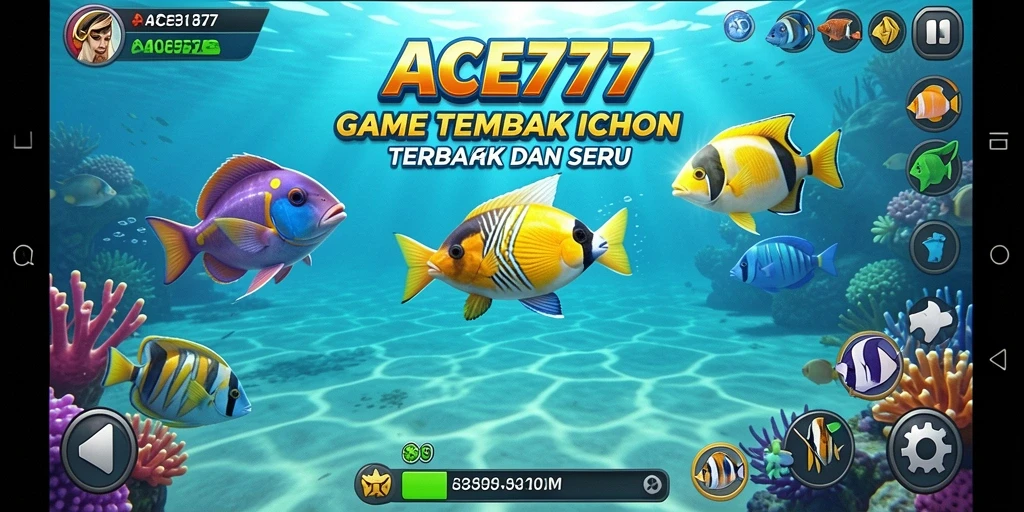 Screenshot gameplay ACE777 menampilkan aksi seru Tembak Ikan.