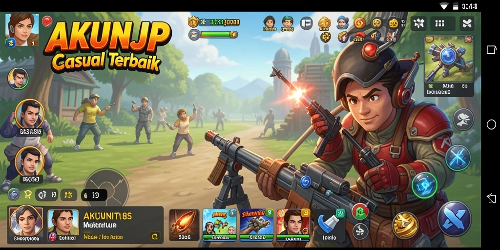 Tangkapan layar gameplay AKUNJP menampilkan keseruan bermain game Casual.