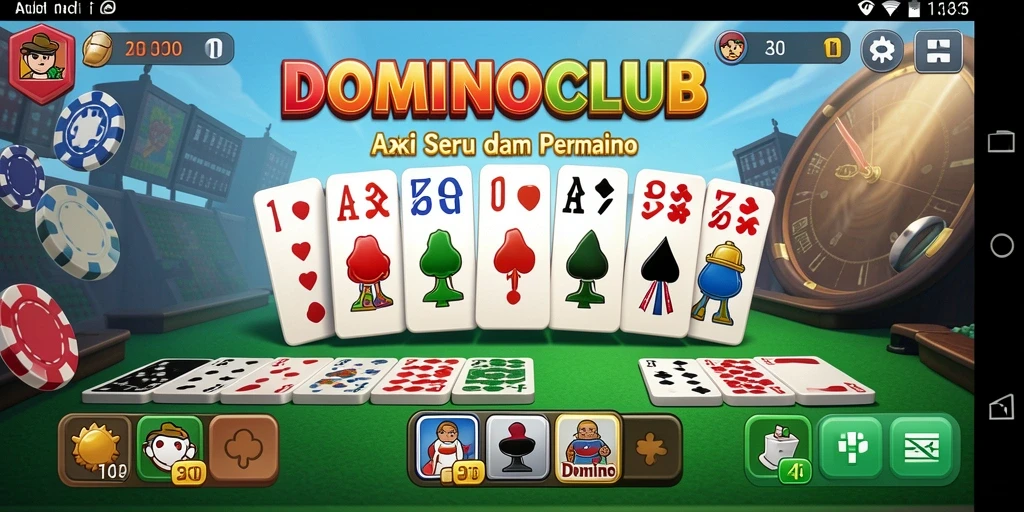 Tampilan gameplay DOMINOCLUB yang menegangkan dan seru.