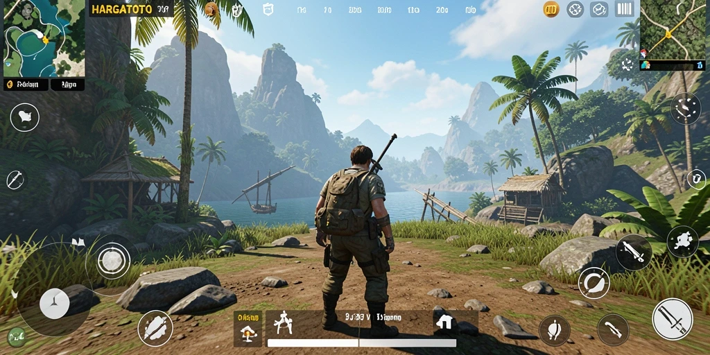 Screenshot gameplay HARGATOTO yang menampilkan petualangan Open World yang mendebarkan.