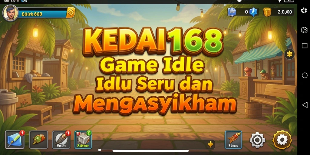 Tangkapan layar KEDAI168 menampilkan kedai yang sedang berkembang dalam gameplay yang menarik.