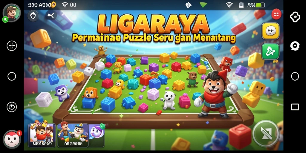 Tampilan gameplay LIGARAYA yang menantang dan penuh warna.