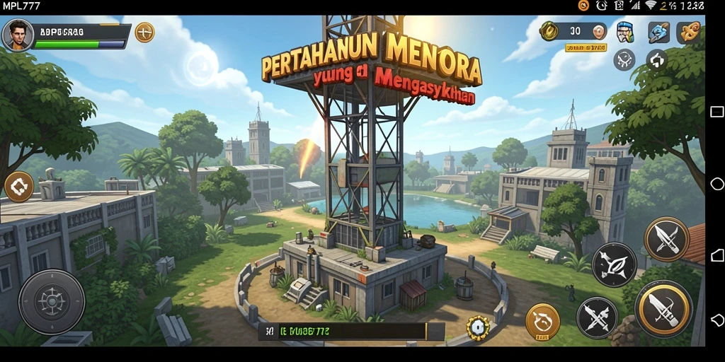 Gameplay MPL777 yang menegangkan dalam pertahanan menara.