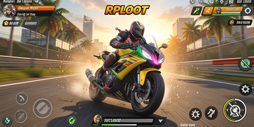 Gameplay RPLOOT yang mendebarkan di lintasan balap.